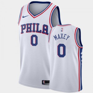 Nike Men's Philadelphia 76ers Tyrese Maxey #0 White T-Shirt, XL