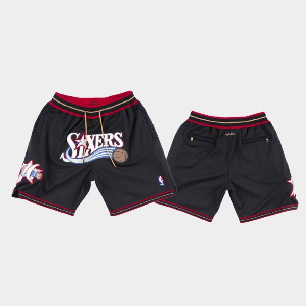 NBA, Shorts, Just Don Philadelphia 76ers Shorts Black White Nba  Basketball Shorts Size Xxl