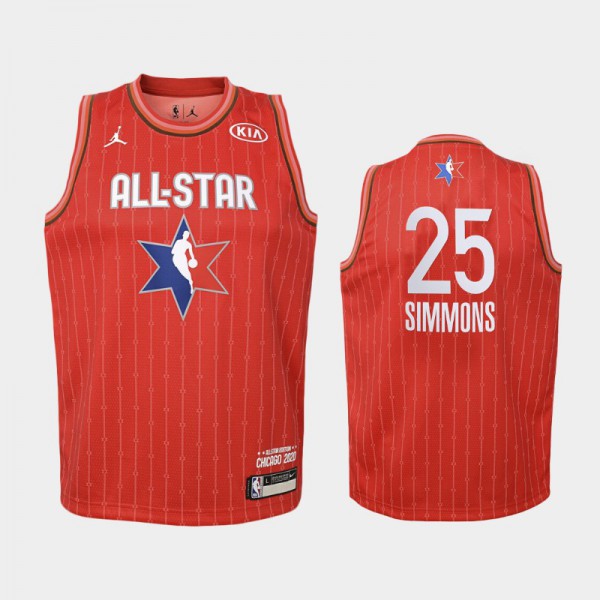Youth Ben Simmons #25 2020 NBA All-Star Game Philadelphia 76ers Eastern  Conference Red Jersey - Ben Simmons 76ers Jersey - reebok iverson jersey 